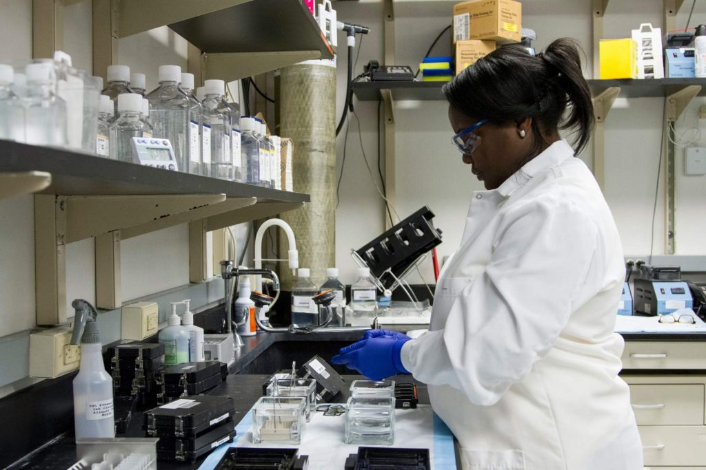 Woman working in laboratory