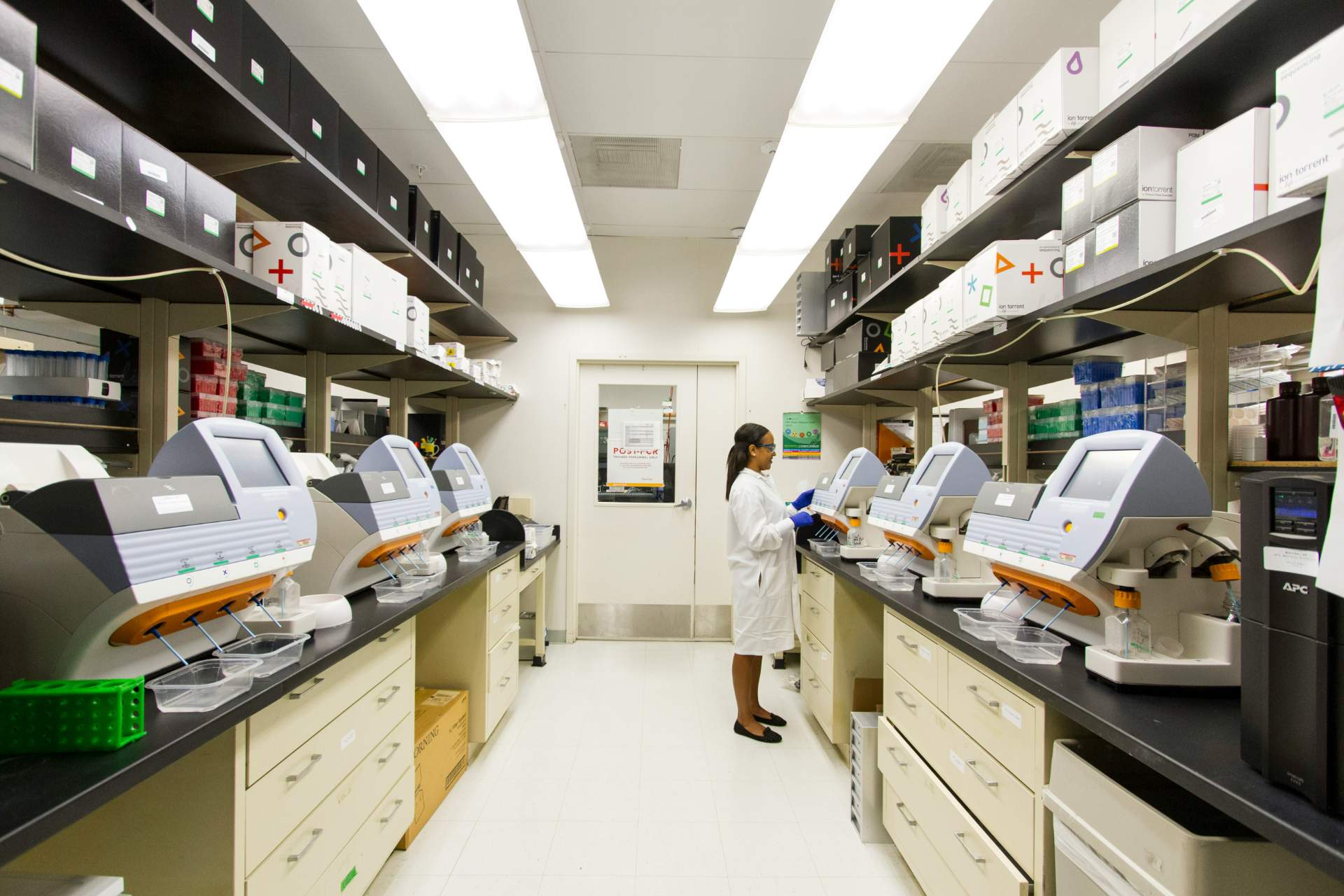 Laboratory with scientist working